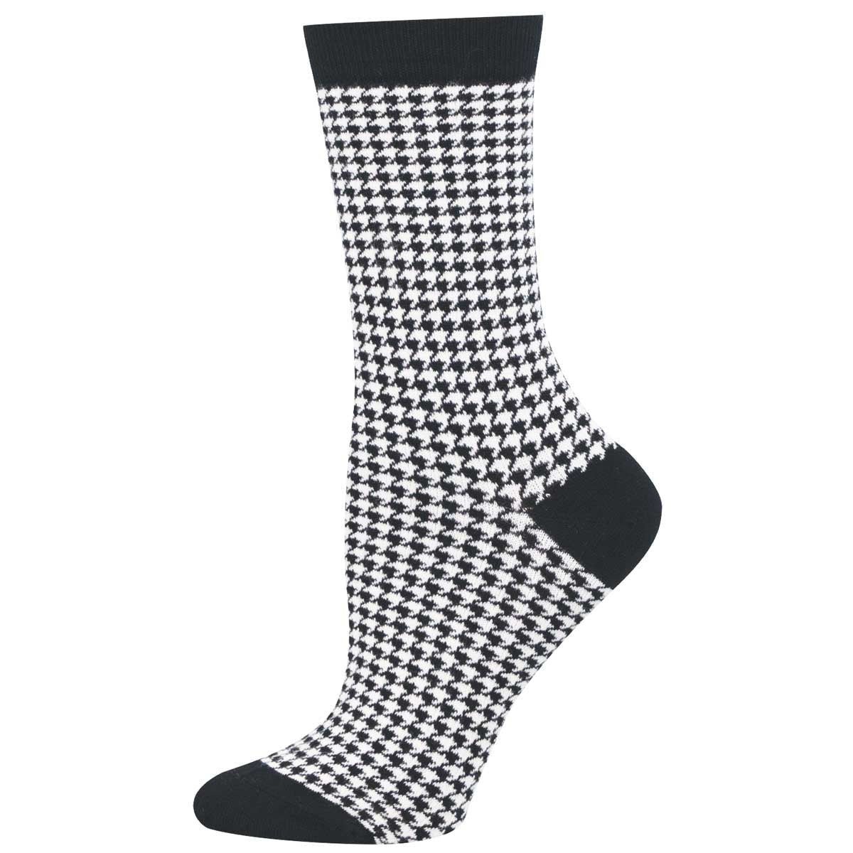 Houndstooth | Bamboo | Women | Black/White - socks - Socksmith