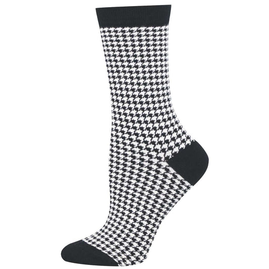 Houndstooth | Bamboo | Women | Black/White - socks - Socksmith
