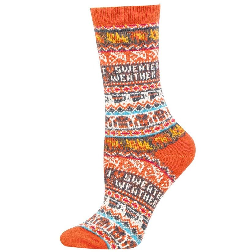 I Heart Sweater Weather | Women | Orange - socks - Socksmith