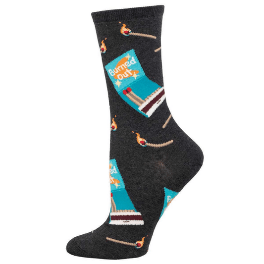 I'm Burned Out Yo | Women | Charcoal Heather - Socks - Socksmith