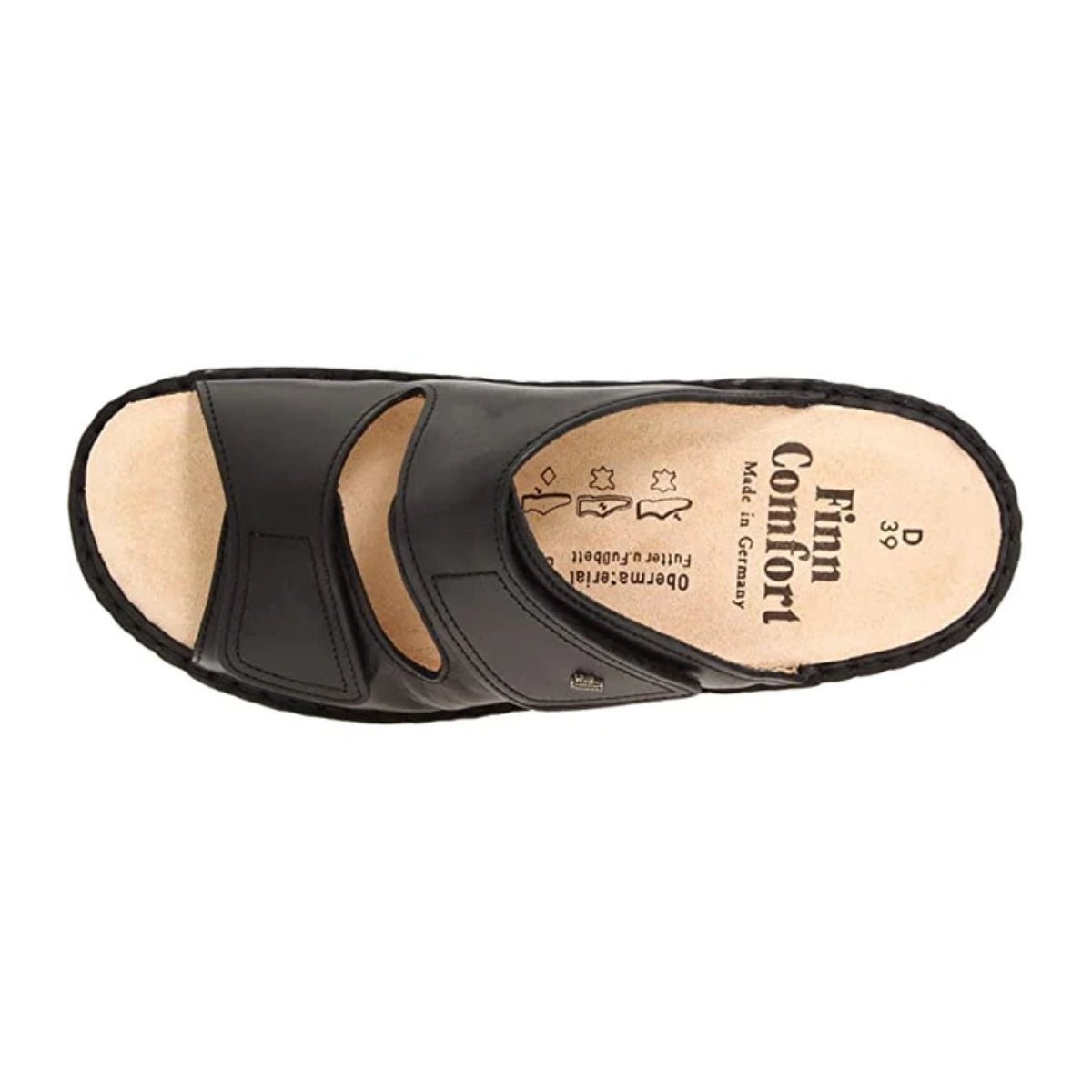 Jamaika | Leather | Black Nappaseda - sandals - Finn Comfort