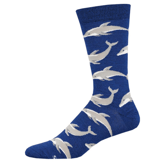 Joyous Dolphin | Bamboo | Men | Blue - Socks - Socksmith