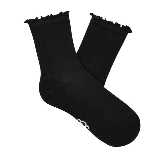 Karsyn Lettuce Edge Sock | Women | Black - socks - UGG