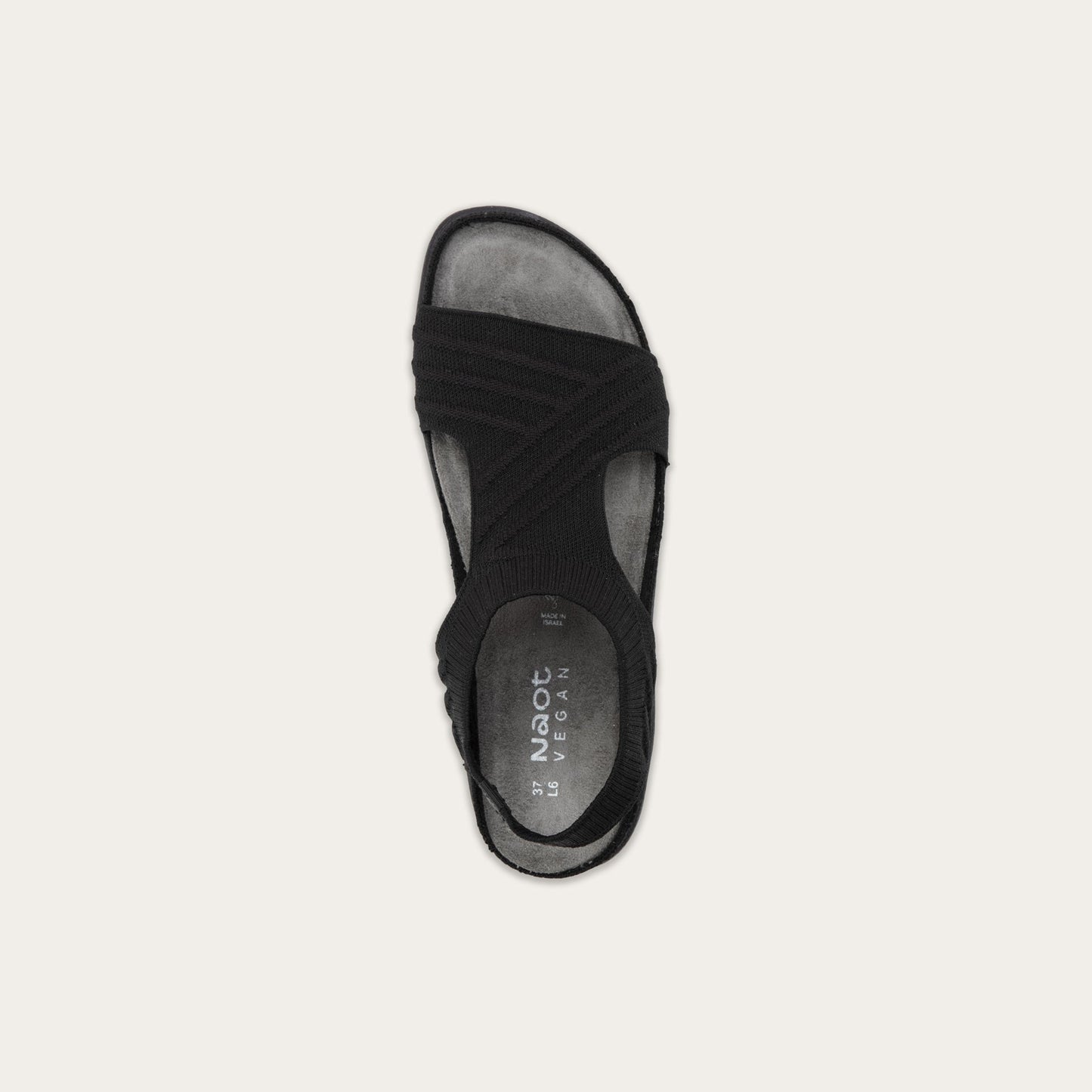 Kawhia | Vegan | Knit | Black - sandals - Naot