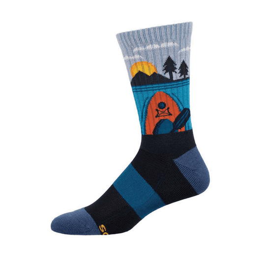 Kayak At Sunrise | Wool | Men | Blue - socks - Socksmith