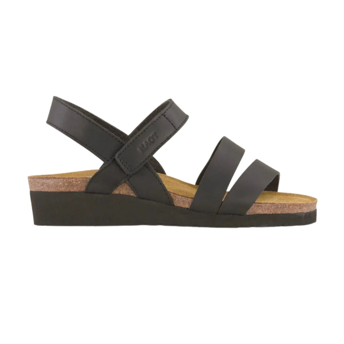 Kayla | Matte Leather | Black - Wedge - Naot