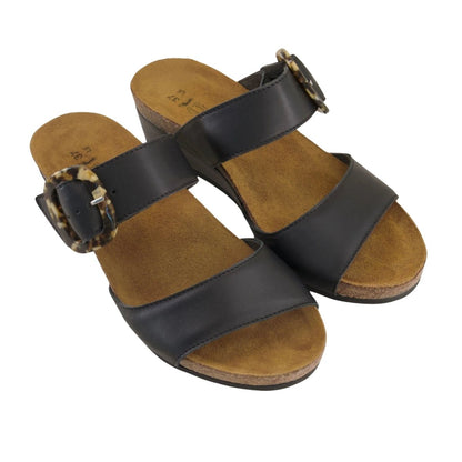 Kingdom | Leather | Jet Black - Wedge - Naot