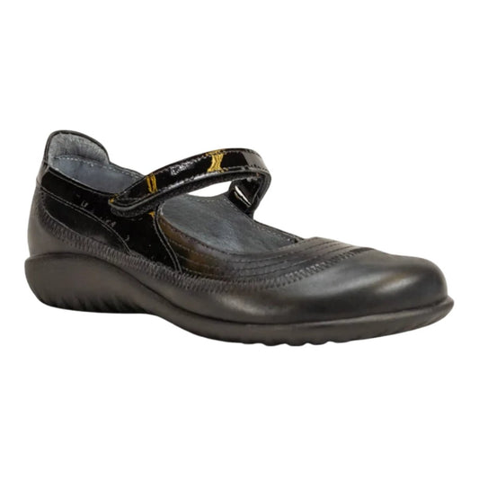 Kirei | Shiny Madras Patent Leather | Black - shoe - Naot