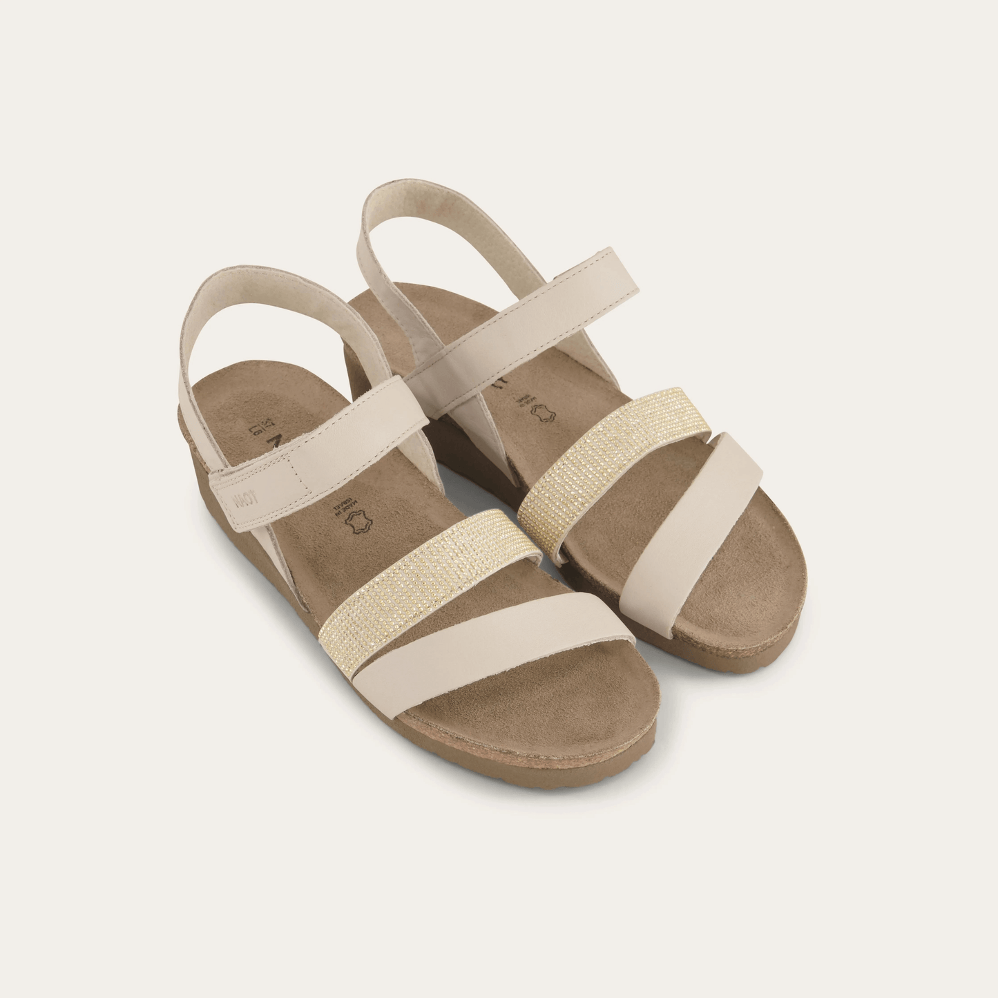 Krista | Leather | Ivory/Gold Rivets - Sandals - Naot