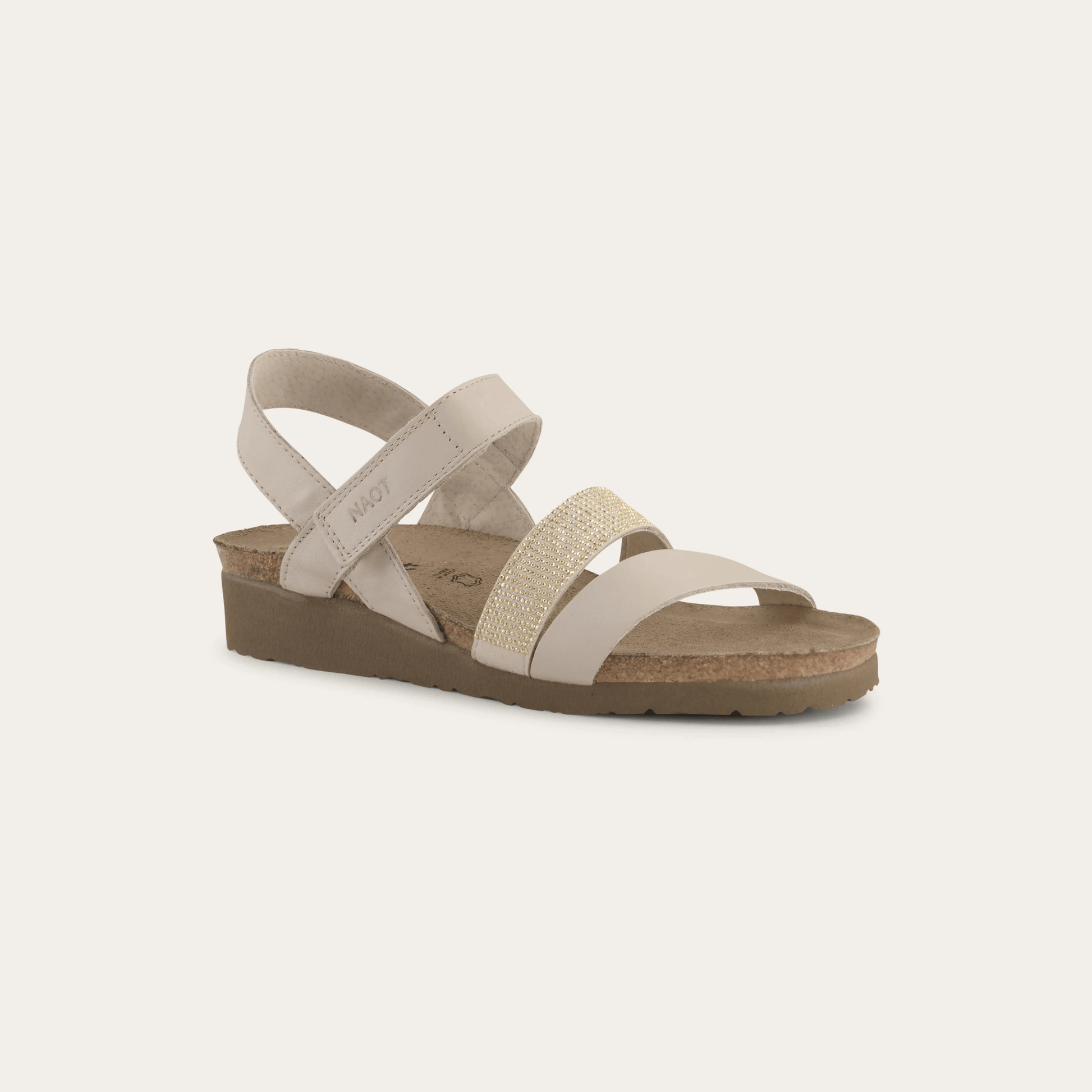 Krista | Leather | Ivory/Gold Rivets - Sandals - Naot