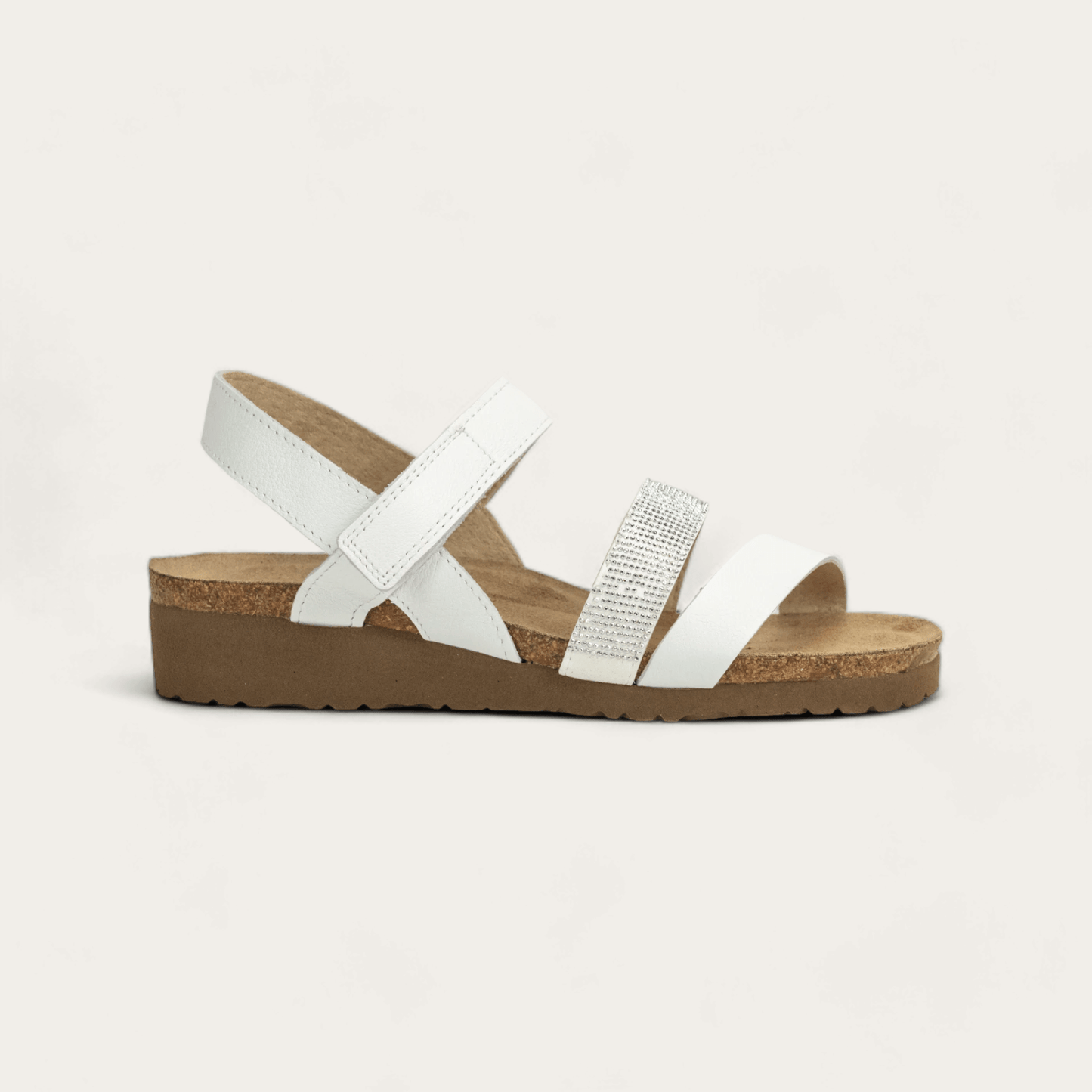 Krista | Leather | White/Silver Rivets - Sandals - Naot