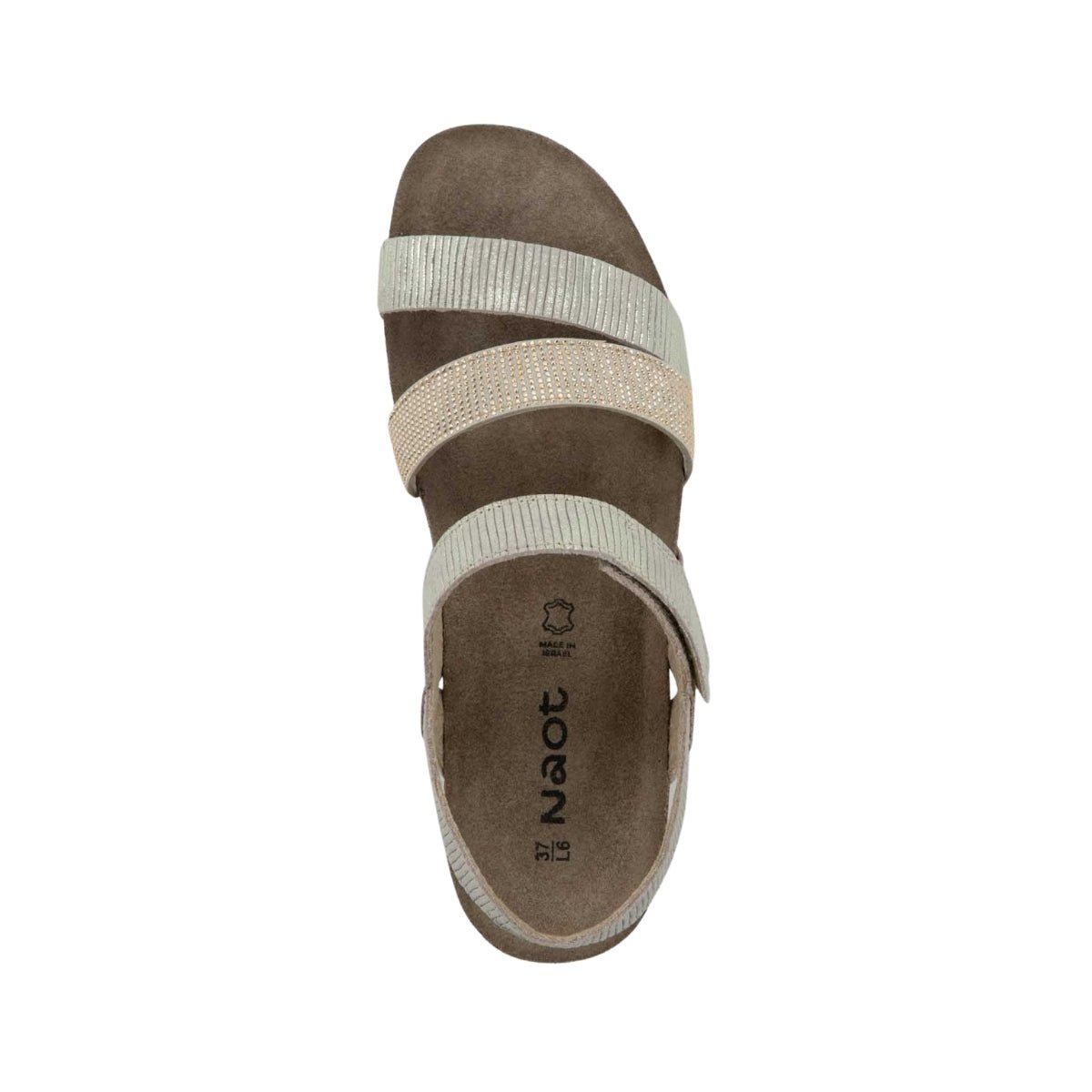 Krista | Suede | Platinum Stripe - sandals - Naot