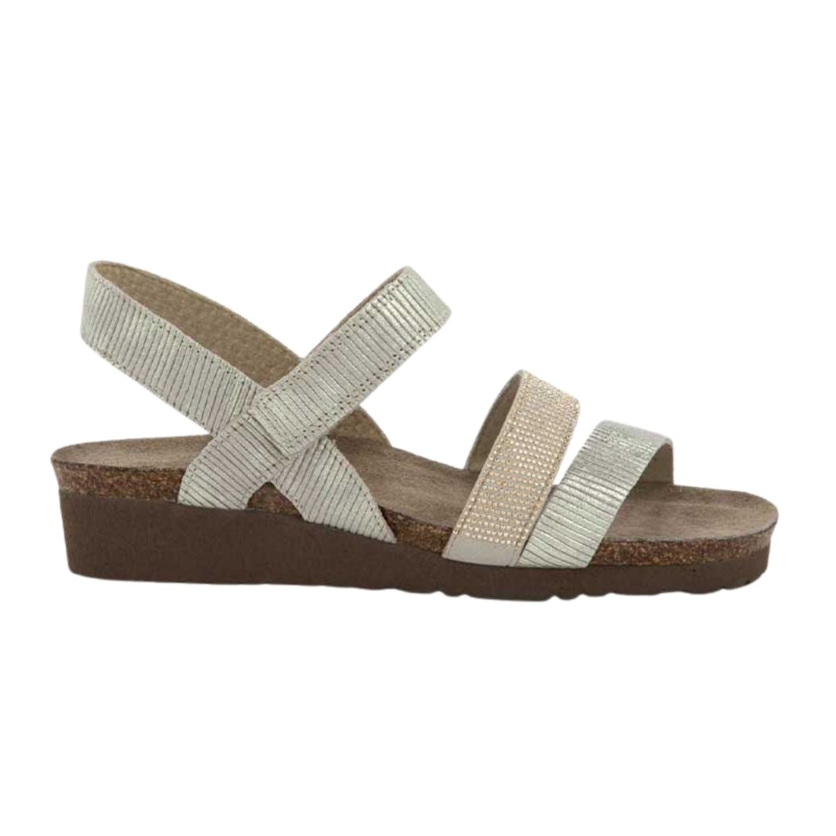 Krista | Suede | Platinum Stripe - sandals - Naot