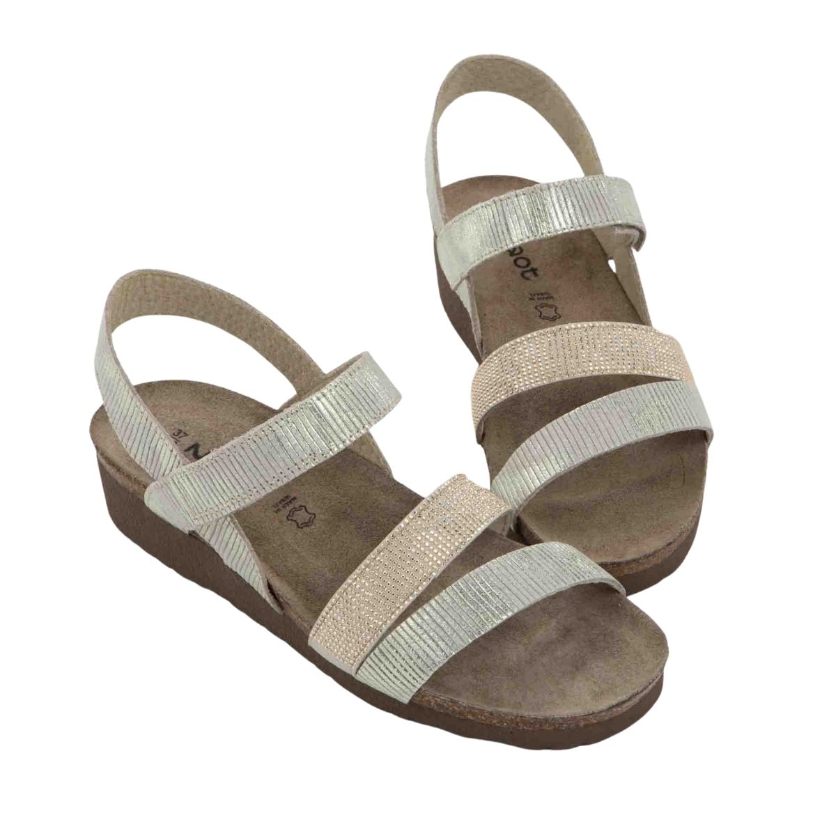 Krista | Suede | Platinum Stripe - sandals - Naot