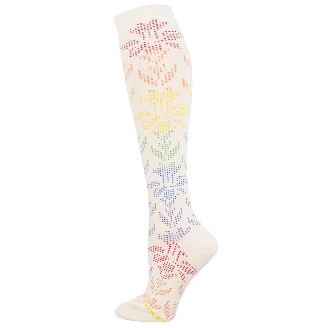 Lacy Floral Knee High | Women | Ivory - socks - Socksmith
