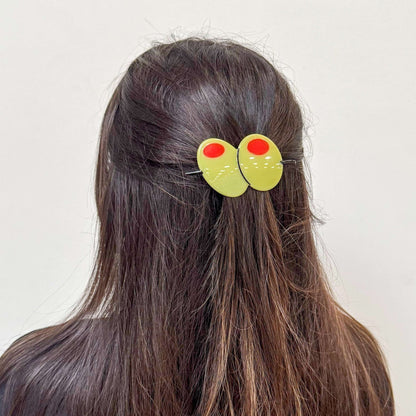 Large Olive French Barrette - HAIR - JENNY LEMONS