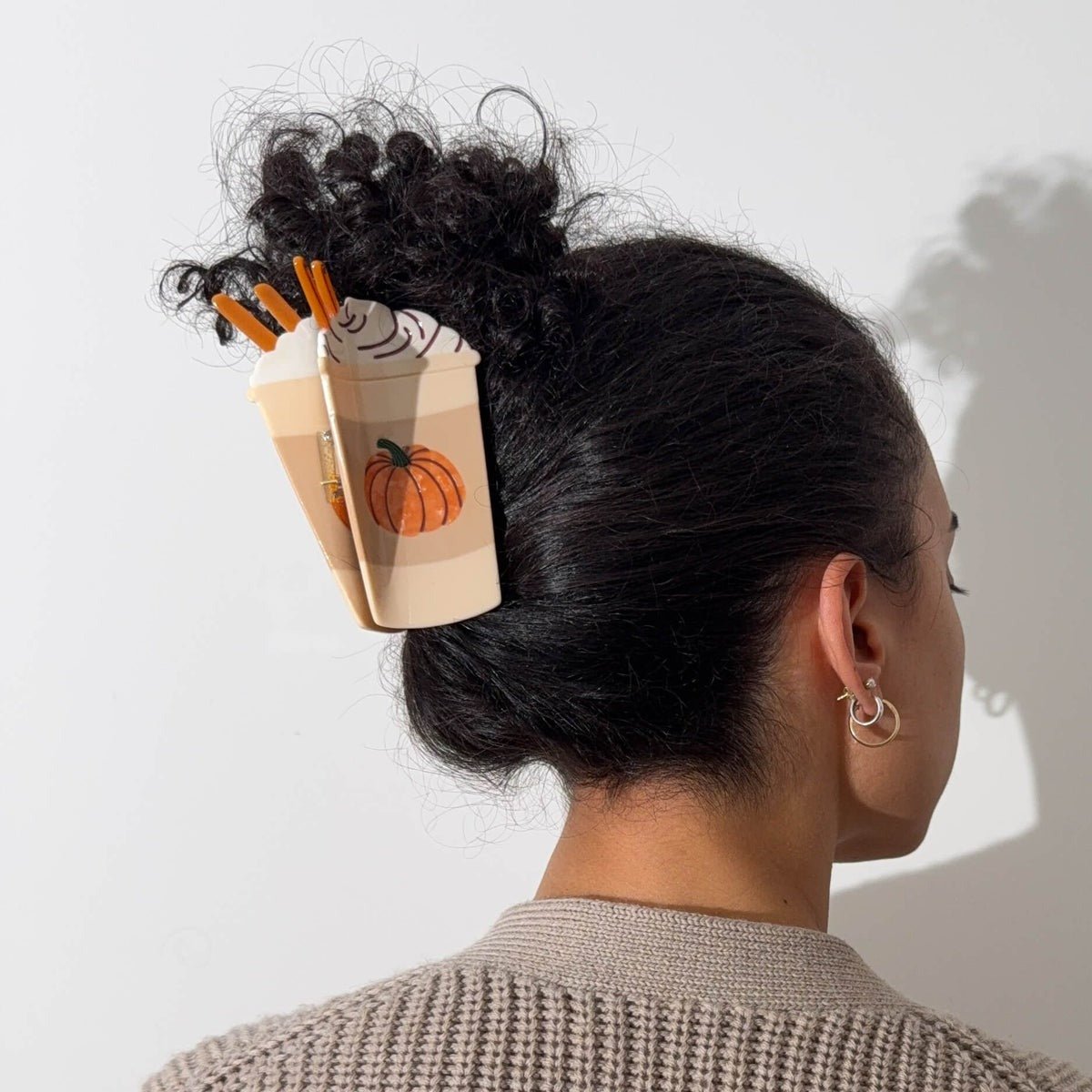 Large Pumpkin Spice Latte Hair Clip - HAIR - JENNY LEMONS