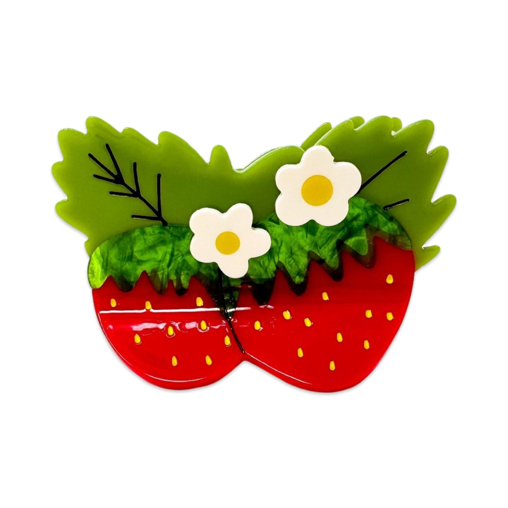 Large Strawberries & Flowers Claw - HAIR - JENNY LEMONS