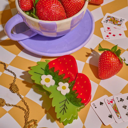 Large Strawberries & Flowers Claw - HAIR - JENNY LEMONS