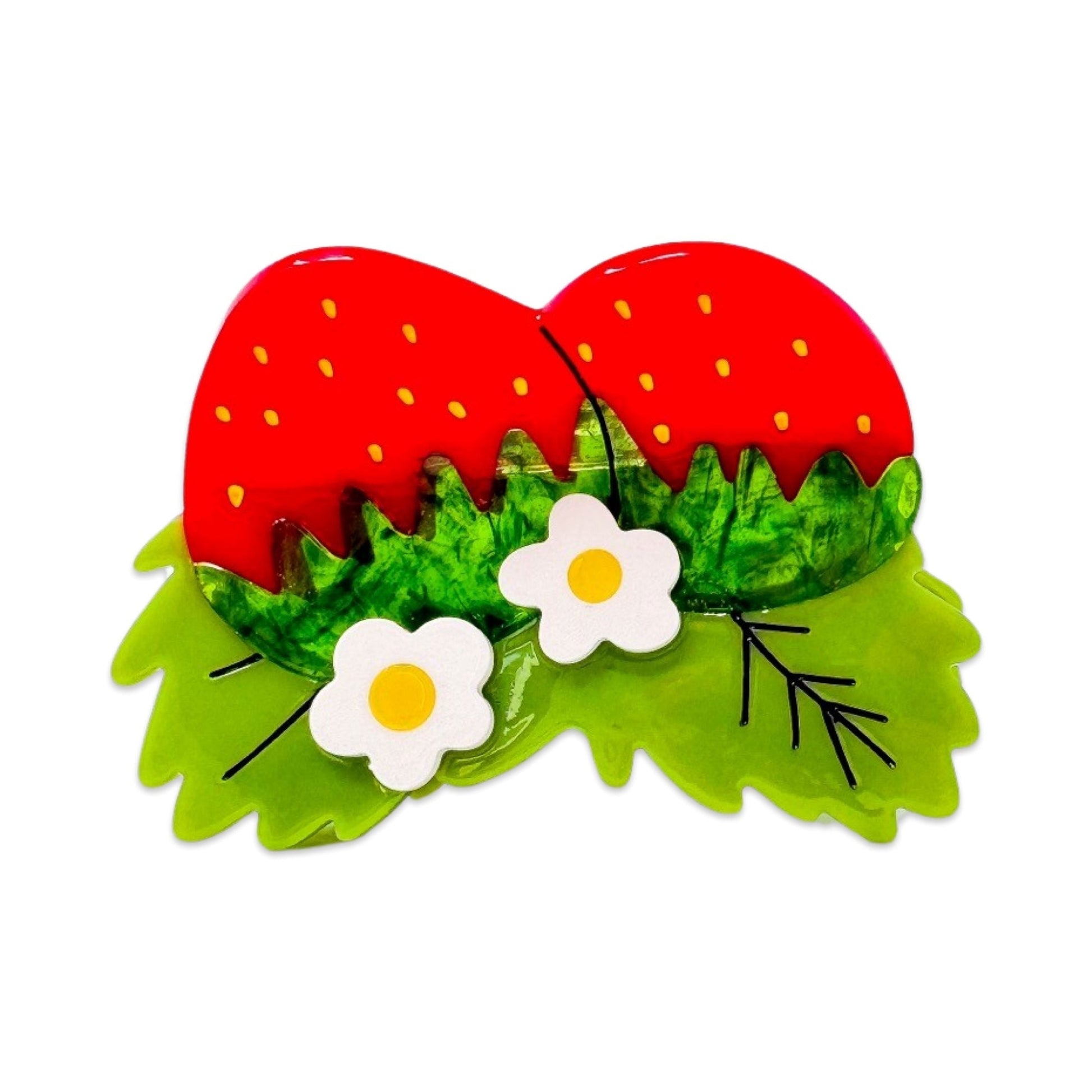 Large Strawberries & Flowers Claw - HAIR - JENNY LEMONS