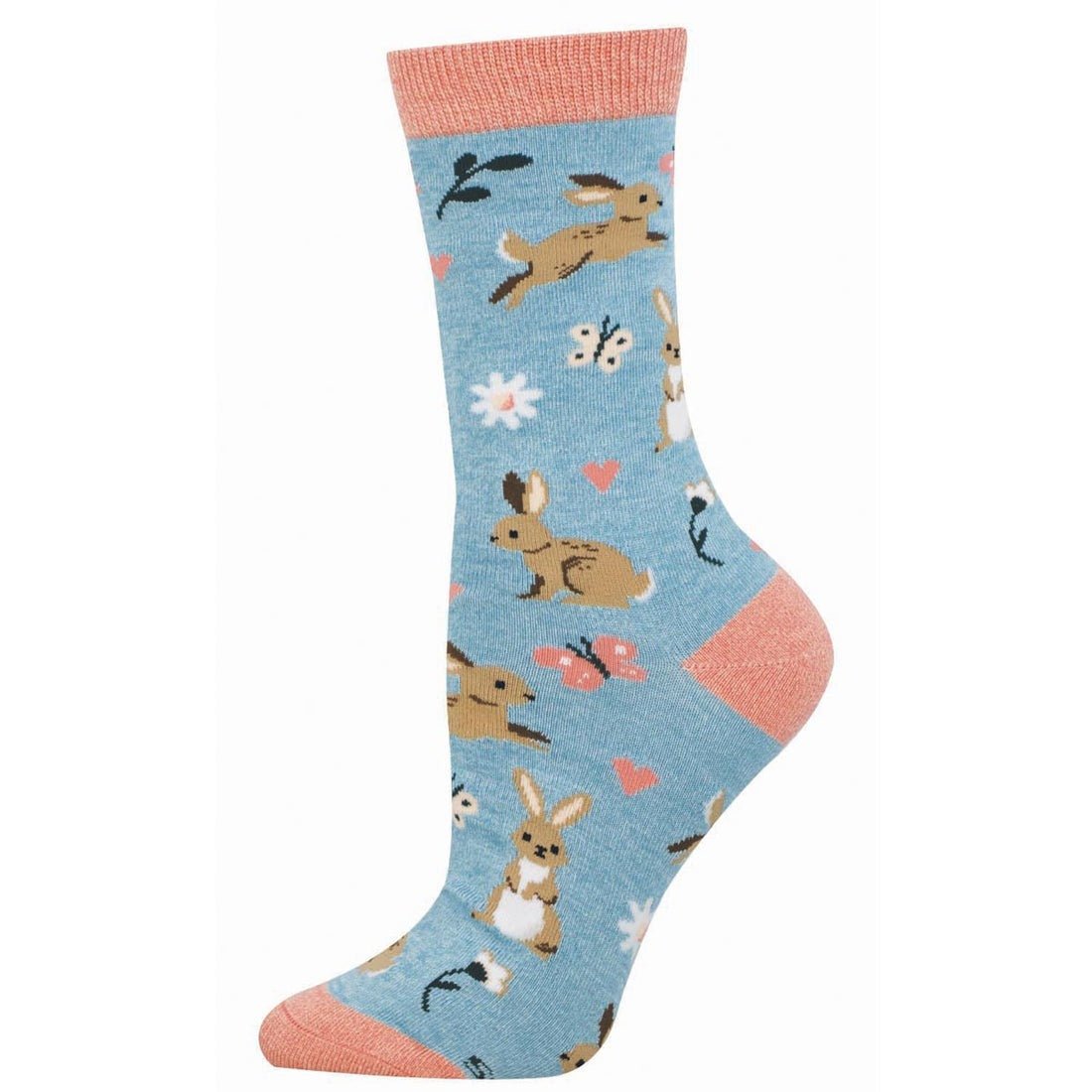 Love Me Some Bunny | Bamboo | Women | Blue Heather - socks - Socksmith