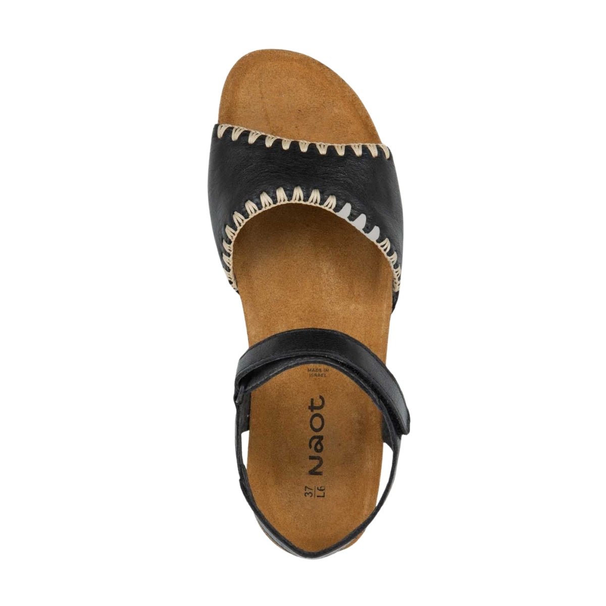 Luna | Leather | Black - Wedge - Naot