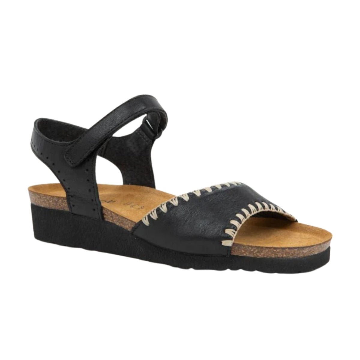 Luna | Leather | Black - Wedge - Naot