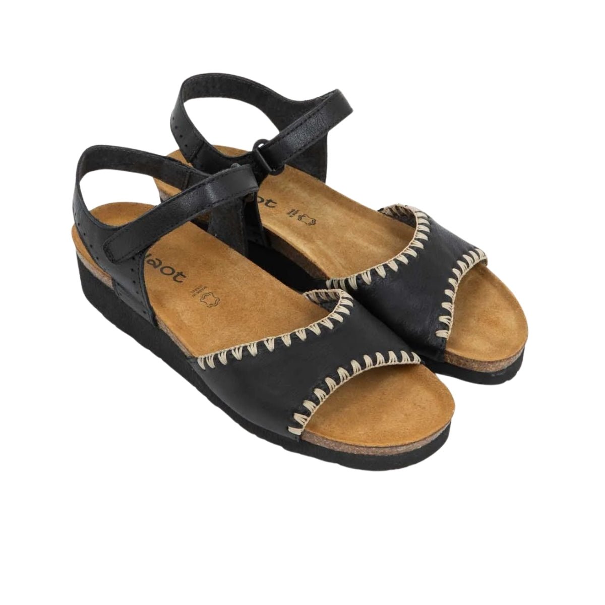 Luna | Leather | Black - Wedge - Naot