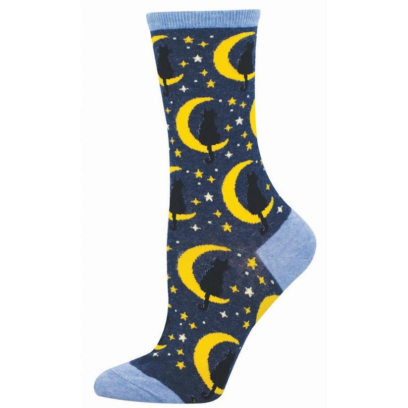 Lunar Cat | Women | Navy Heather - socks - Socksmith