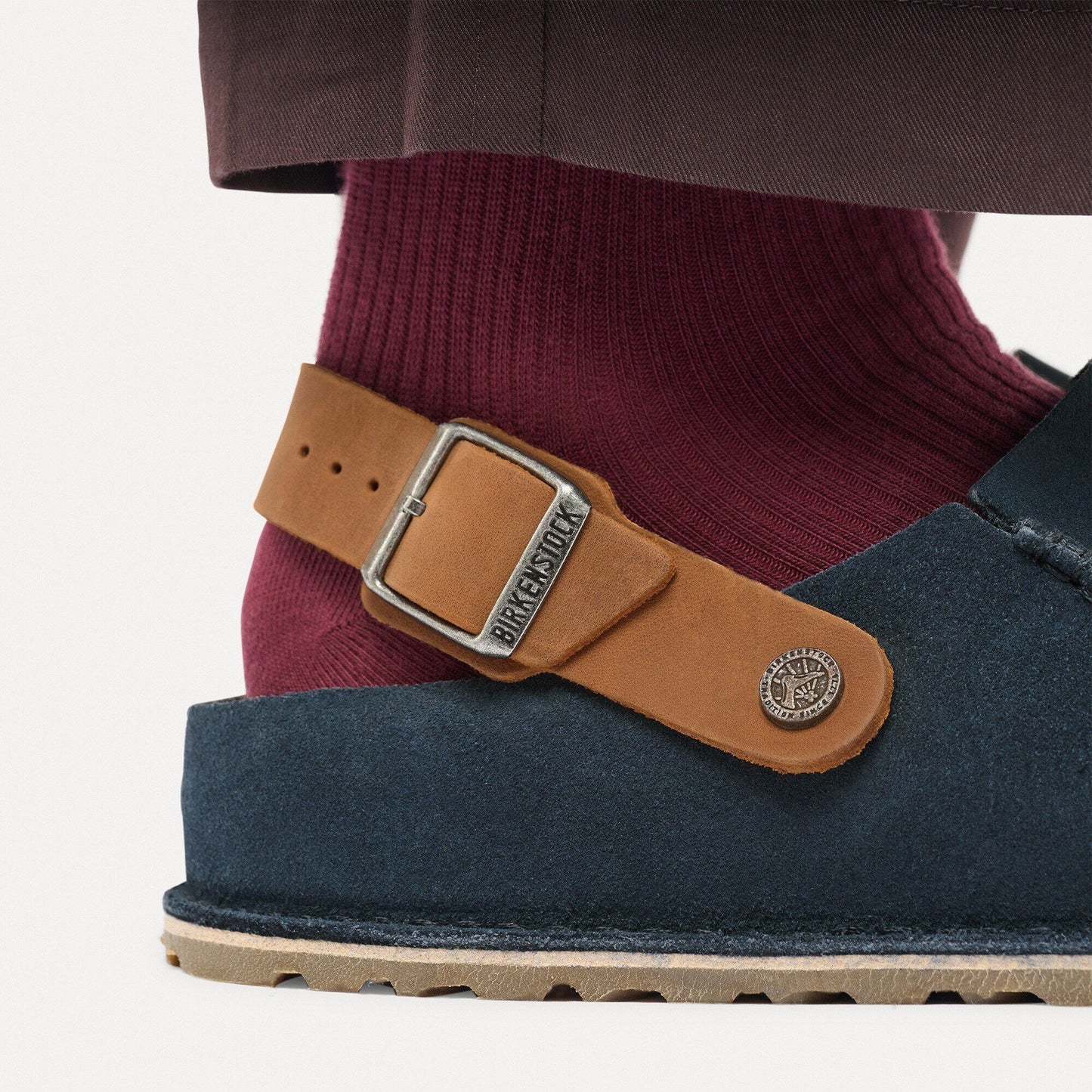 Lutry | Suede | New Navy/Cognac - clog - Birkenstock