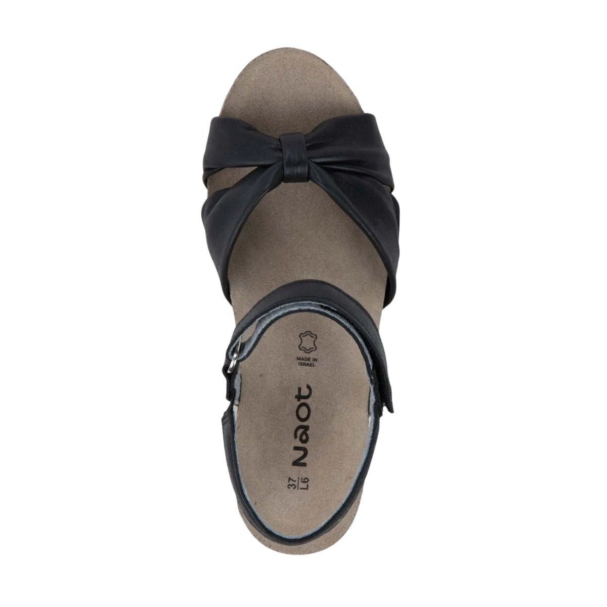 Madame | Leather | Shiny Black - Wedge - Naot