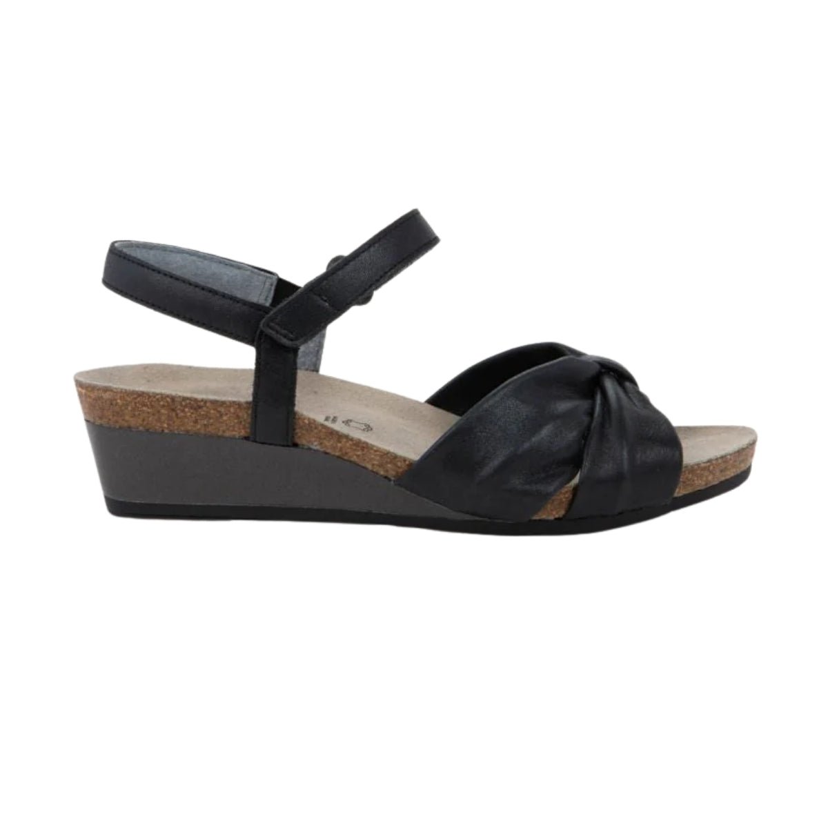 Madame | Leather | Shiny Black - Wedge - Naot