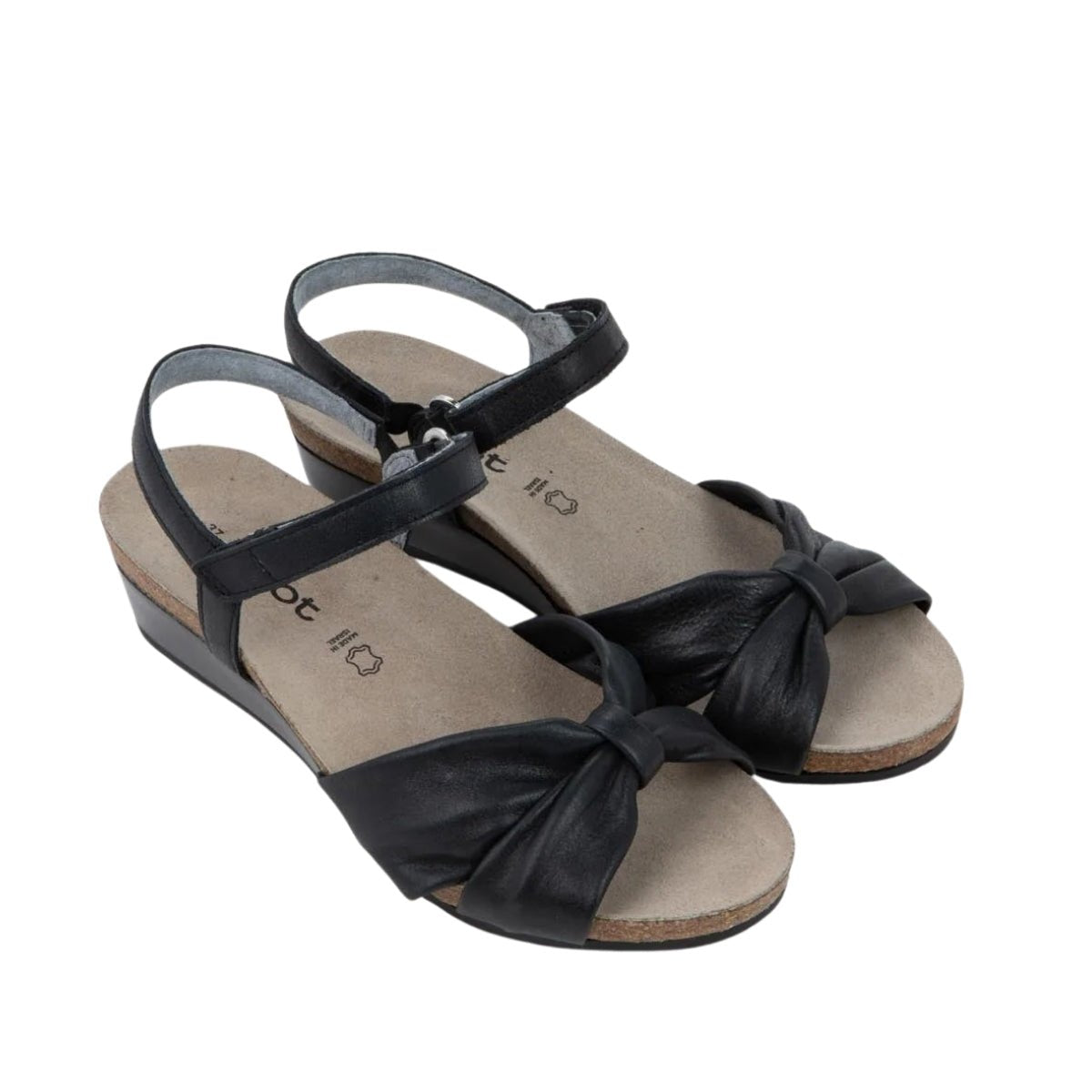 Madame | Leather | Shiny Black - Wedge - Naot