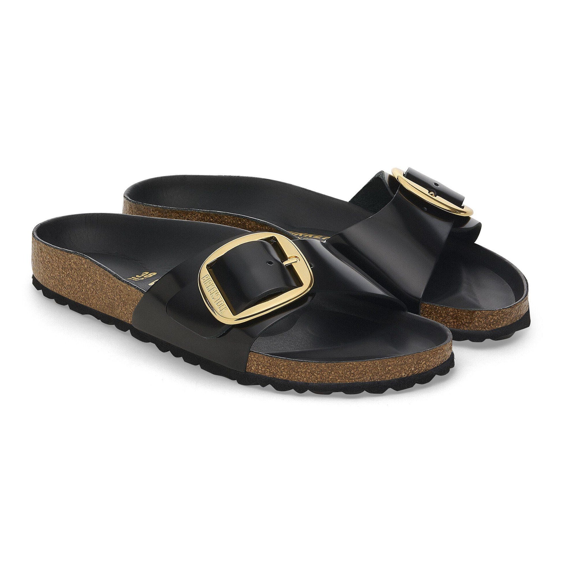 Madrid Big Buckle | High Shine Patent Leather | Black - sandals - Birkenstock