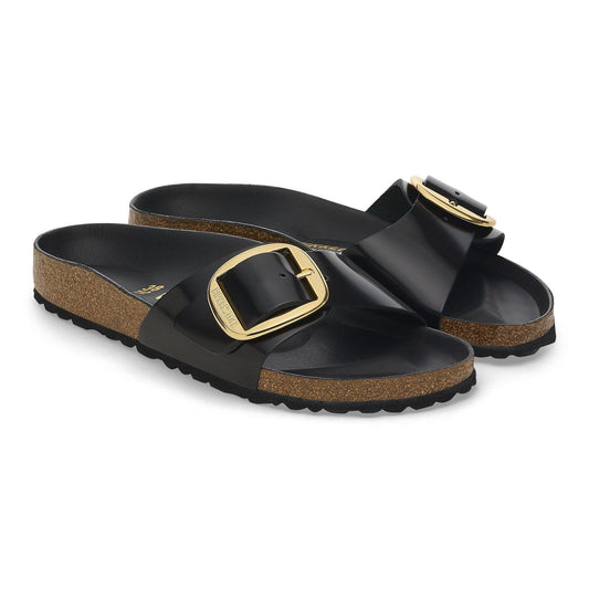 Madrid Big Buckle | High Shine Patent Leather | Black - sandals - Birkenstock