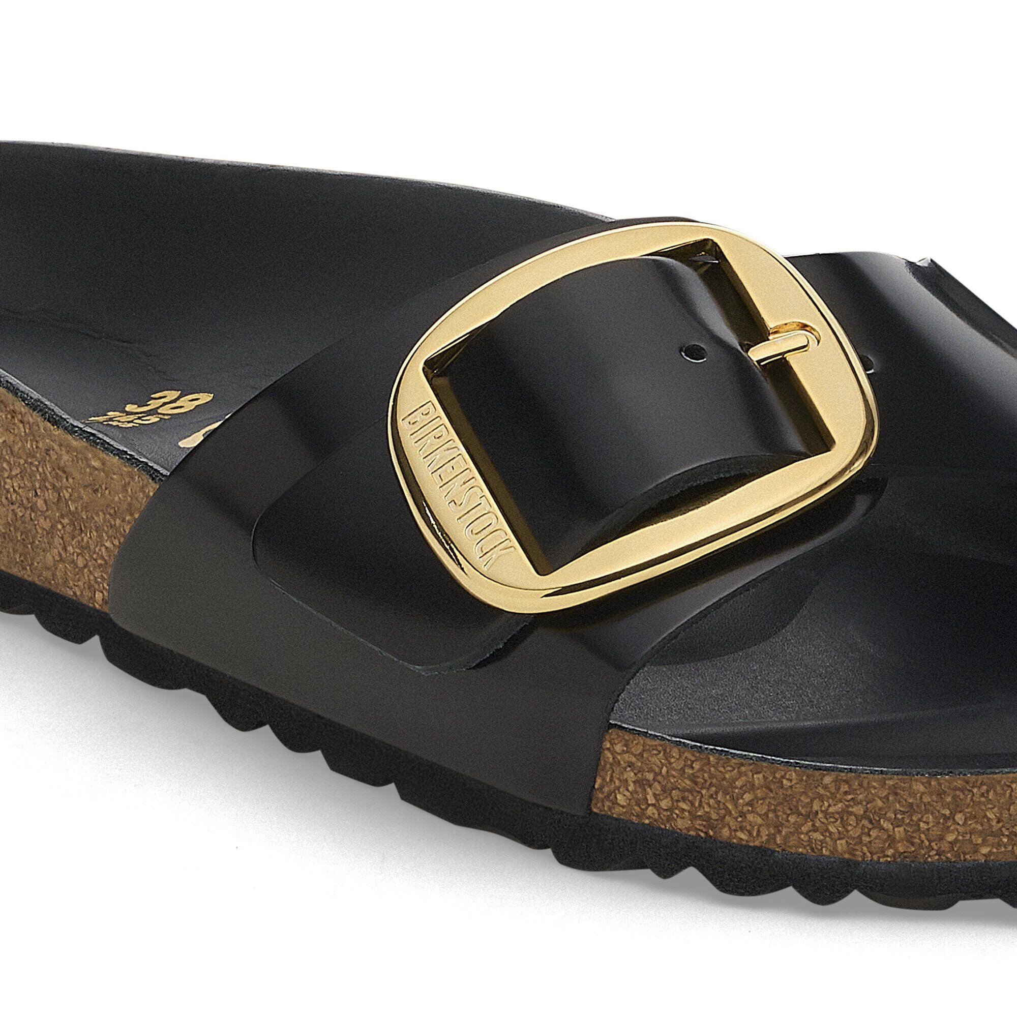 Madrid Big Buckle | High Shine Patent Leather | Black