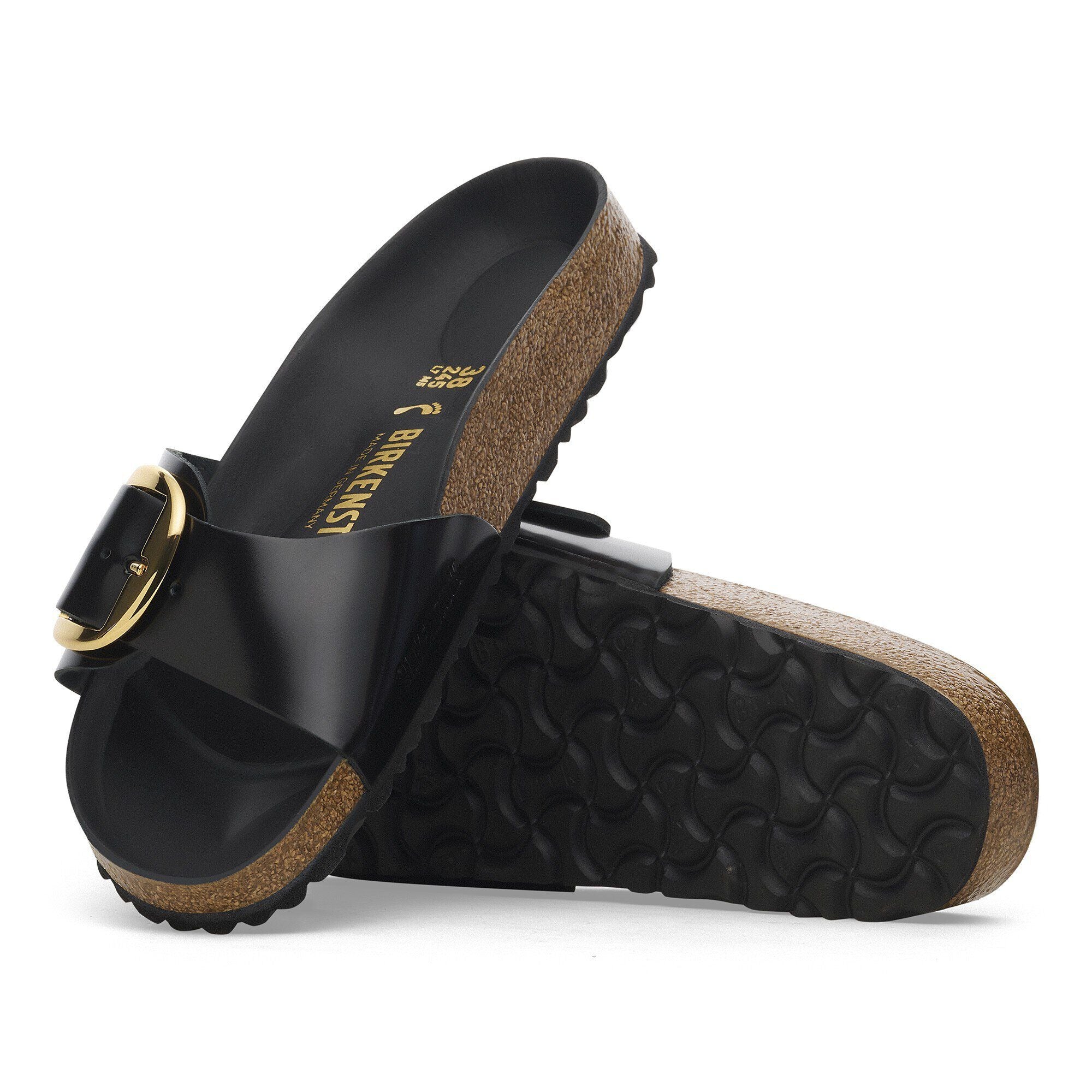 Madrid Big Buckle | High Shine Patent Leather | Black