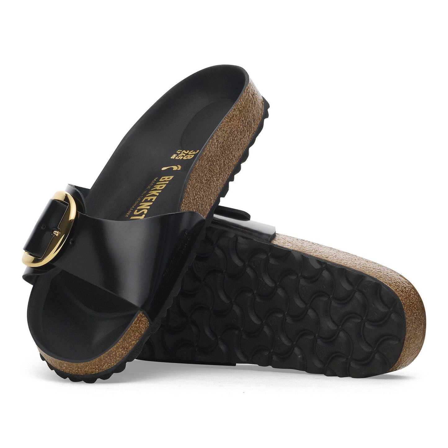 Madrid Big Buckle | High Shine Patent Leather | Black - sandals - Birkenstock