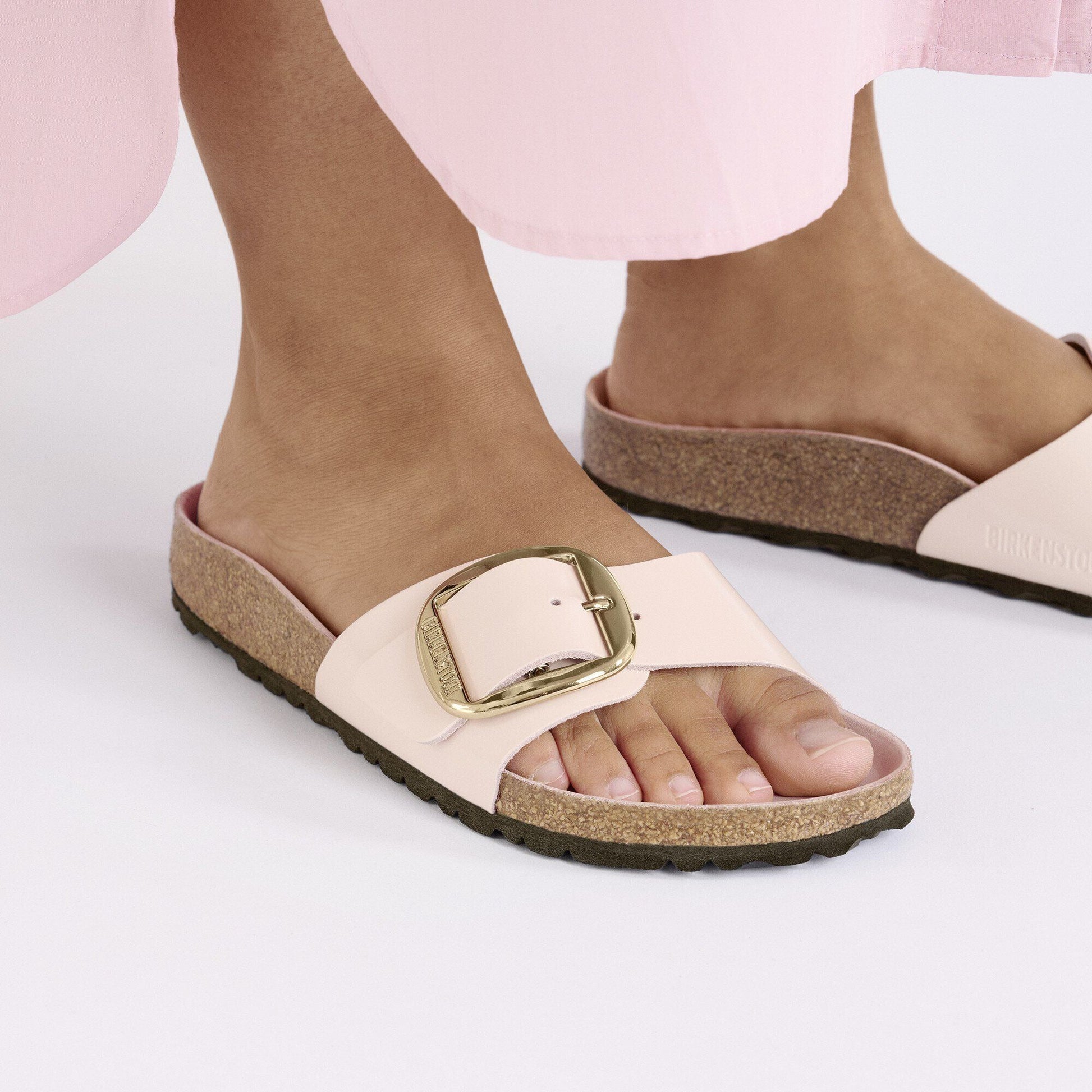 Madrid Big Buckle | High - Shine Patent Leather | Light Rose - sandals - Birkenstock