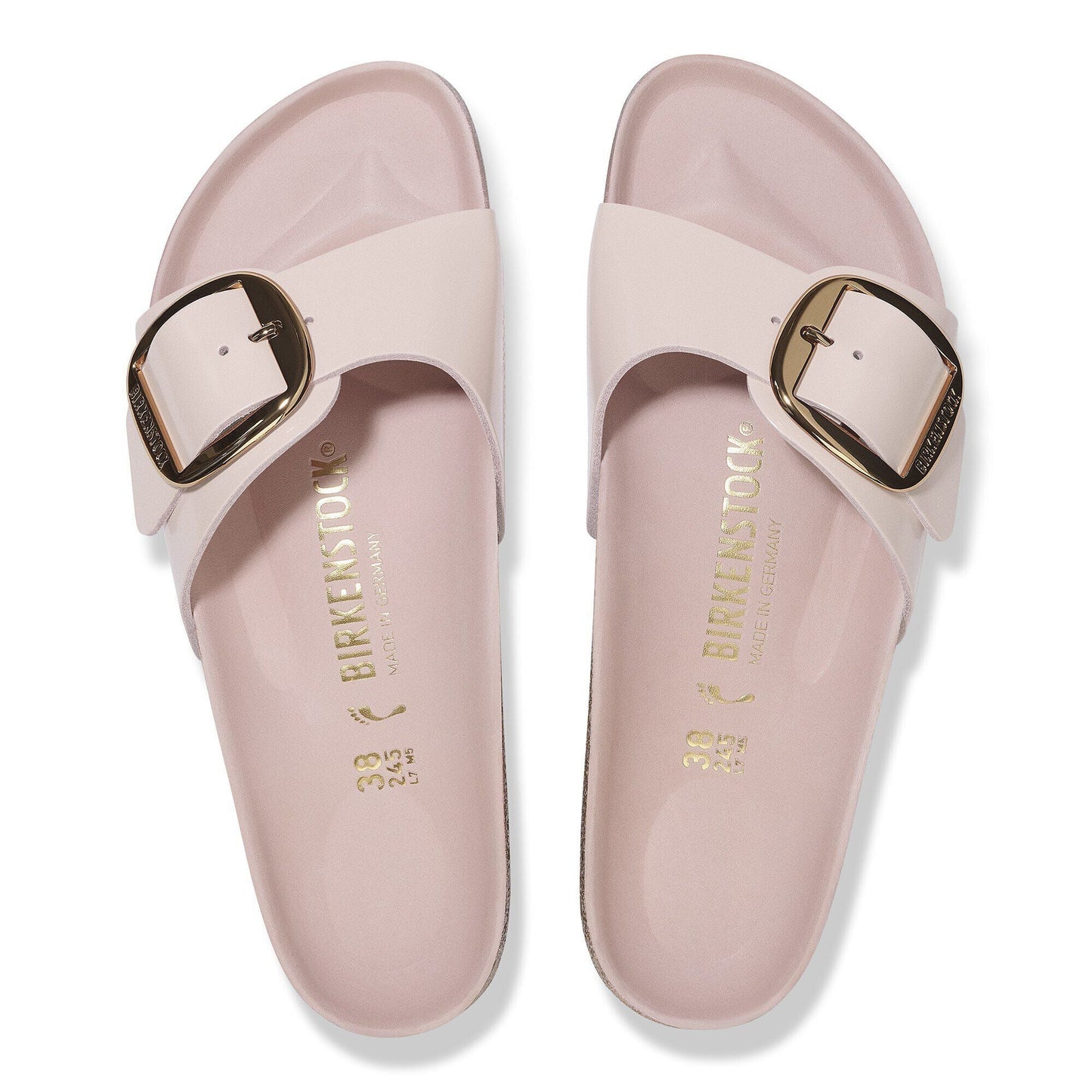 Madrid Big Buckle | High - Shine Patent Leather | Light Rose - sandals - Birkenstock