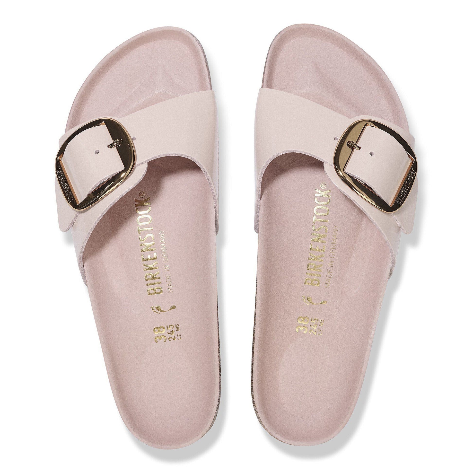 Madrid Big Buckle | High - Shine Patent Leather | Light Rose - sandals - Birkenstock