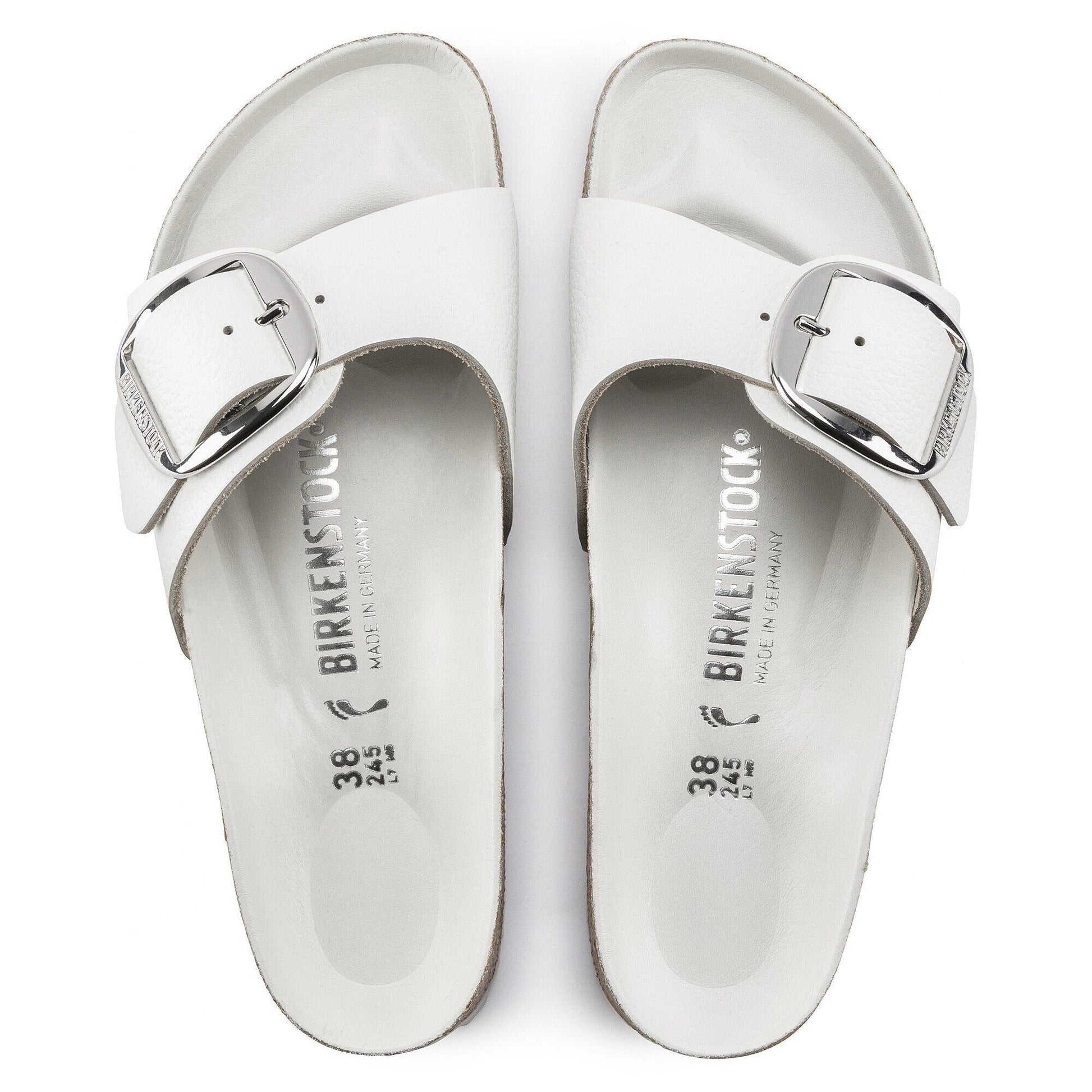 Madrid Big Buckle | Leather | White - sandals - Birkenstock