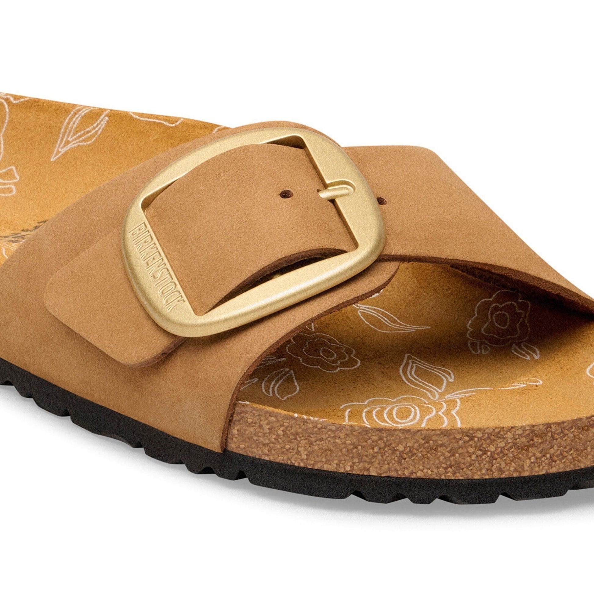 Madrid Big Buckle | Nubuck | Mink Flowers - sandals - Birkenstock