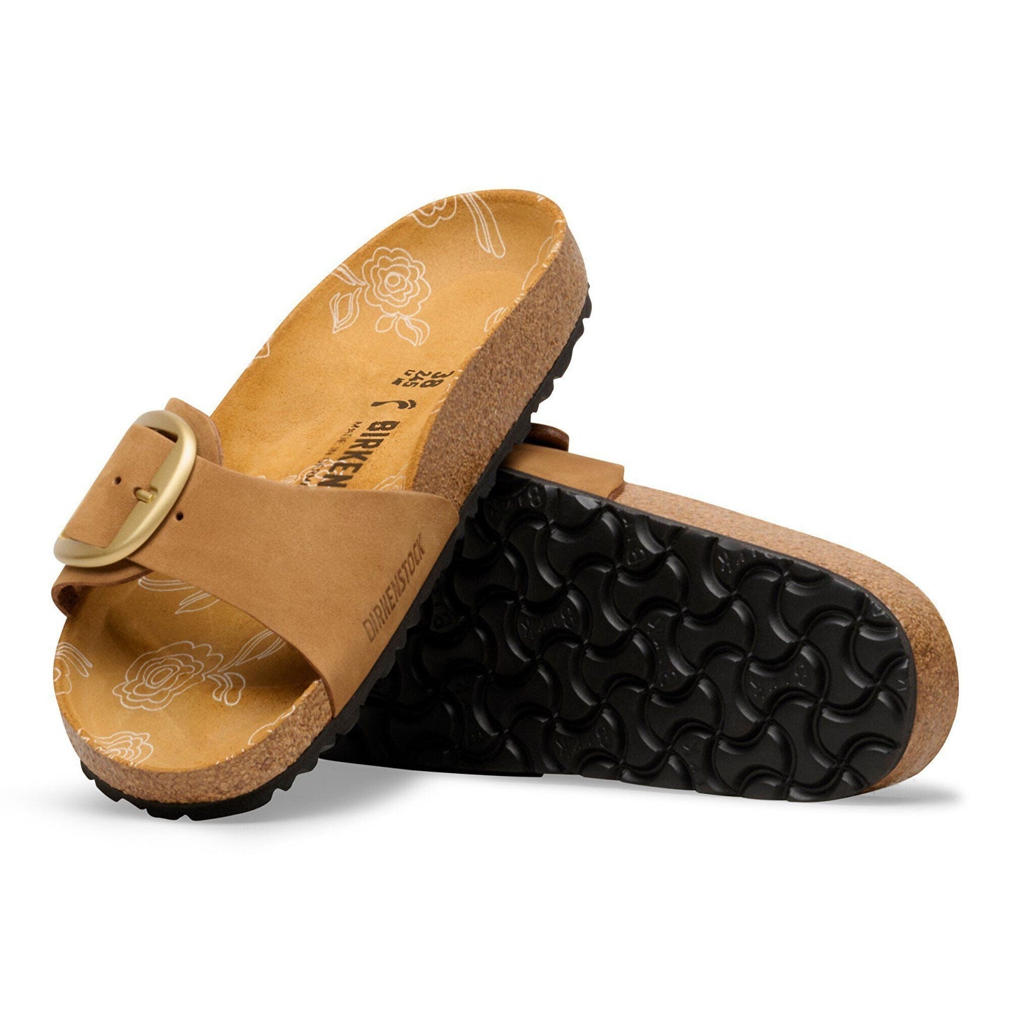 Madrid Big Buckle | Nubuck | Mink Flowers - sandals - Birkenstock