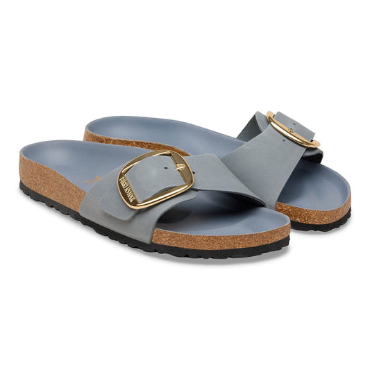 Madrid Big Buckle | Oiled Leather | Basalt Gray - sandals - Birkenstock
