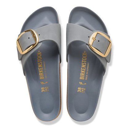 Madrid Big Buckle | Oiled Leather | Basalt Gray - sandals - Birkenstock