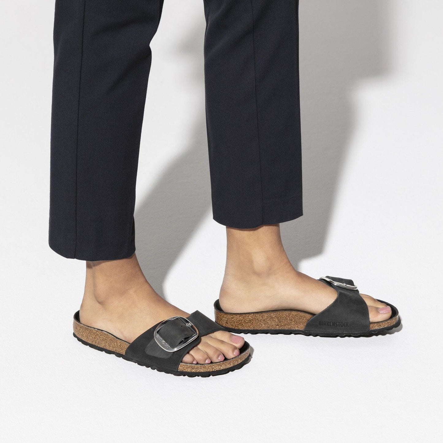 Madrid Big Buckle | Oiled Leather | Black - sandals - Birkenstock