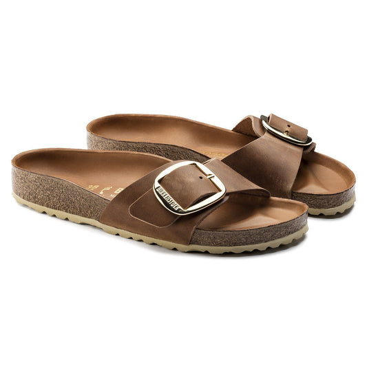Madrid Big Buckle | Oiled Leather | Cognac - sandals - Birkenstock