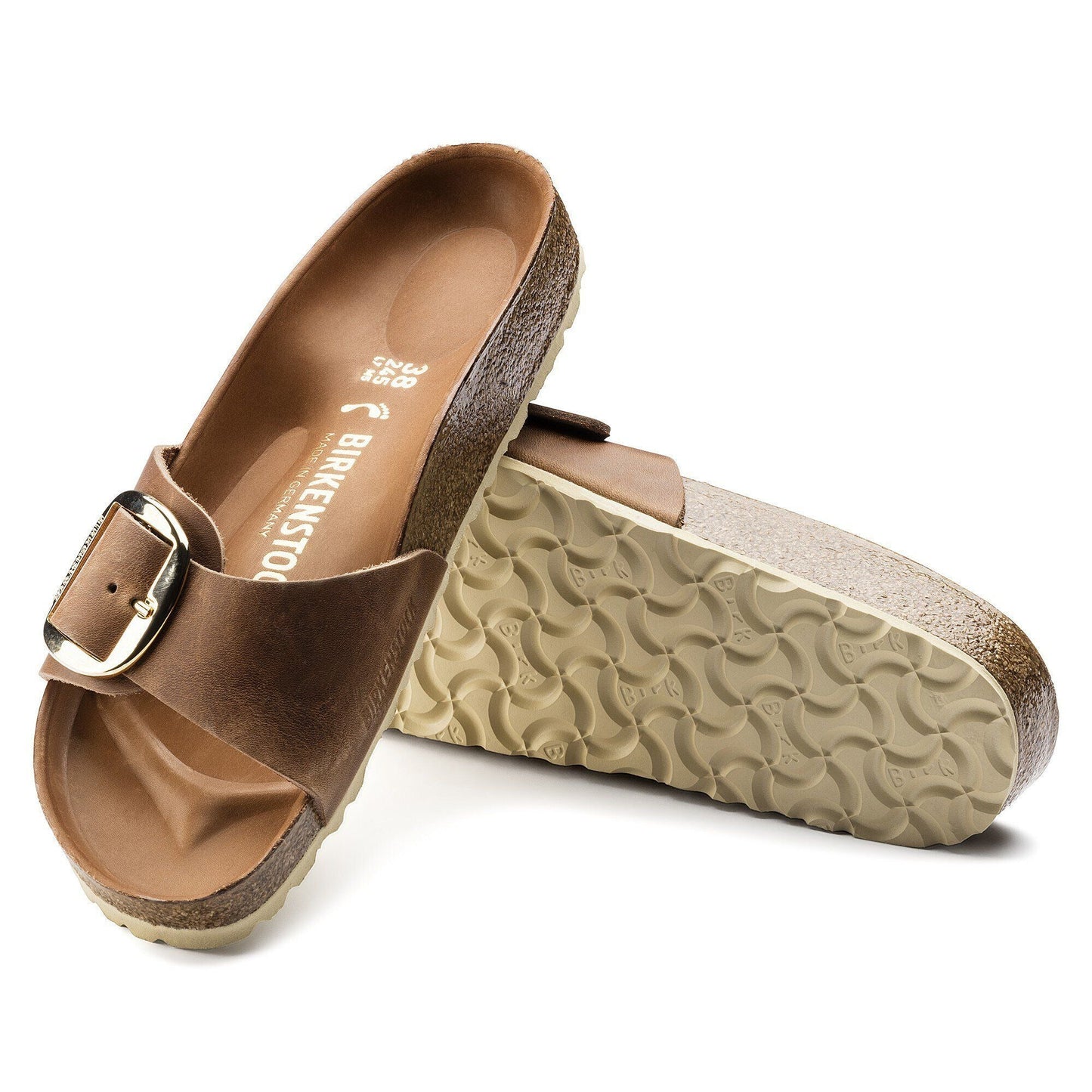 Madrid Big Buckle | Oiled Leather | Cognac - sandals - Birkenstock