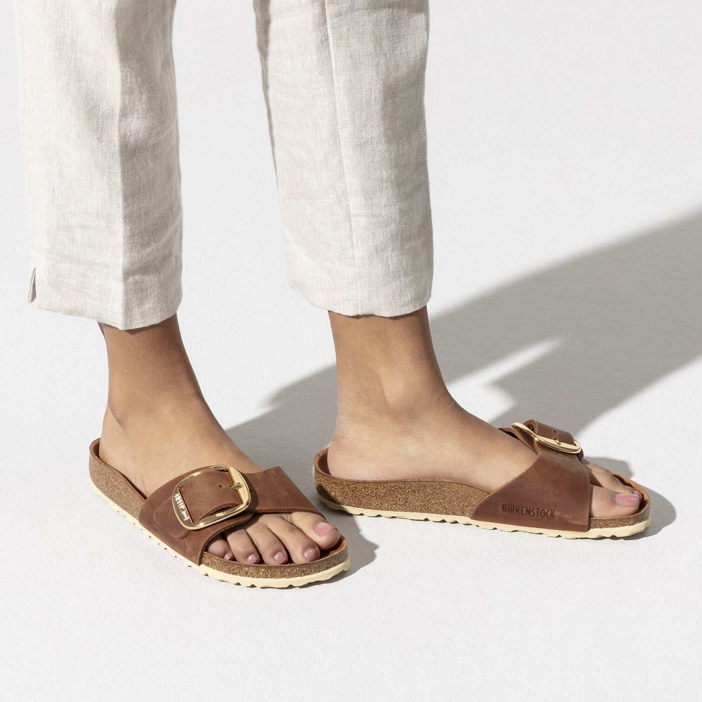 Madrid Big Buckle | Oiled Leather | Cognac - sandals - Birkenstock